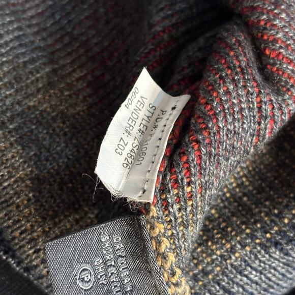 Tricots St Raphael Silk Cashmere Knit Crew Neck Tan Blue Striped Sweater Large - Picture 5 of 5